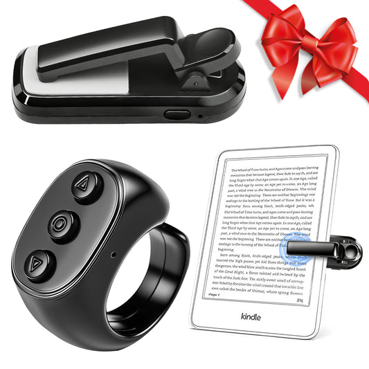 Remote Control Page Turner for Kindle Paperwhite Oasis Kobo eReaders, Page Turner Clicker for iPad Tablets Reading Novels Taking, Phone Camera Video Record Triggers Remote, Black